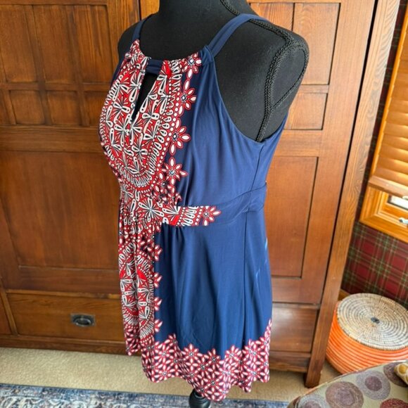 INC International Concepts Red White and Blue Halter Blouse - Picture 2 of 8